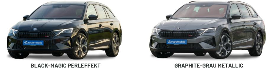 skoda octavia rs und sportline sofort verfügbar in farbe black-magic perleffekt und graphite-grau metallic